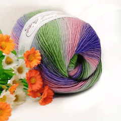 Rainbow Gradient Multicolor Yarn Thread for DIY Sweater