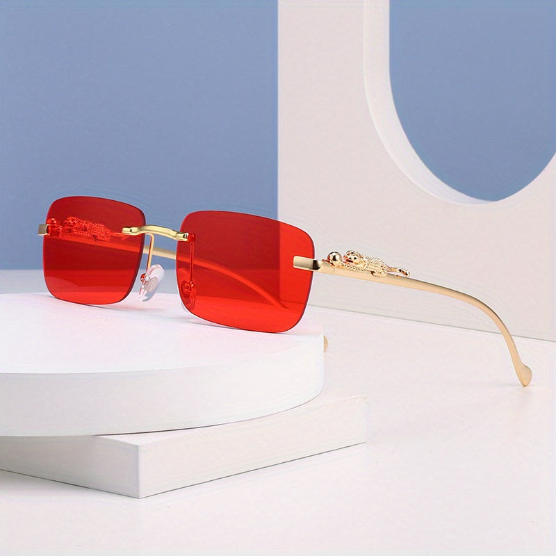 Leopard Head Metal Sunglasses Square Frame Colorful Women & Men