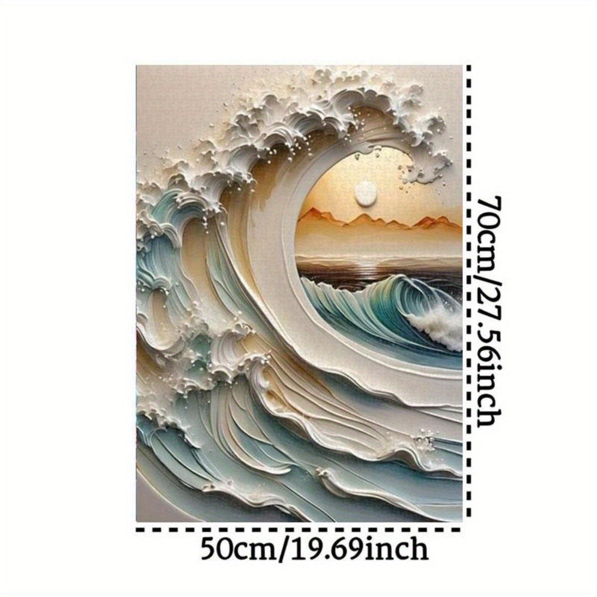 3D Wave Puzzle - Sunset Mountains & Seas - Adult Size