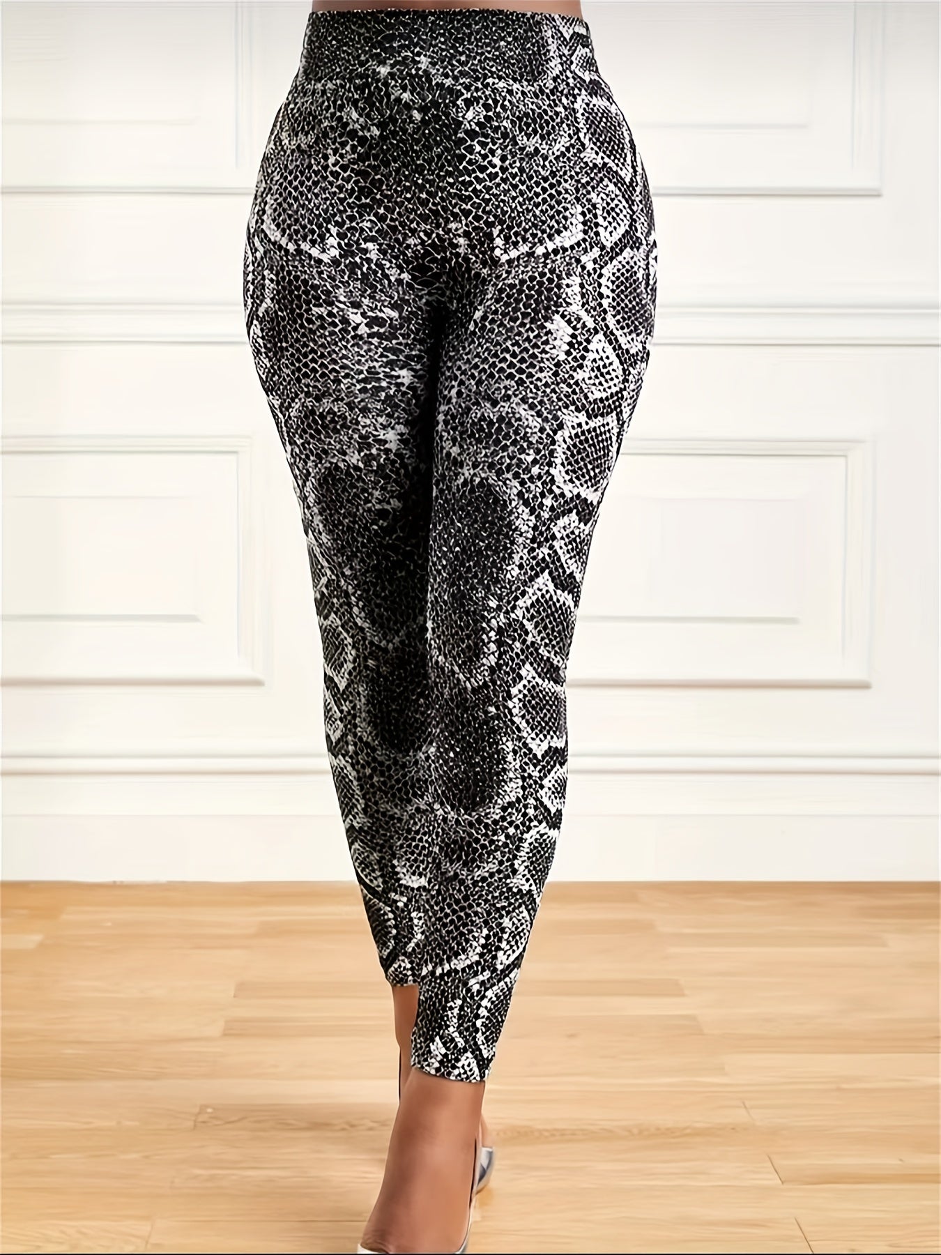 Snake Print High Waist Yoga Leggings Gym Tight Pants