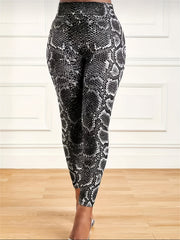Snake Print High Waist Yoga Leggings Gym Tight Pants