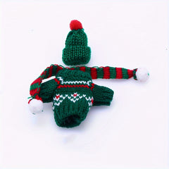 Mini Knitted Doll Clothes Set Plush Toy Sweater Hat Scarf Decoration