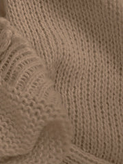 Casual Solid Round Neck Long Sleeve Sweater
