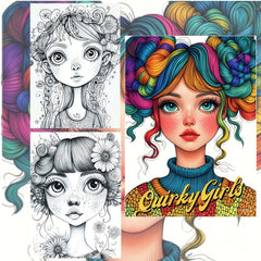 Quirky Girls Coloring World: Unique Patterns Adult Coloring Book
