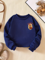 Girls' Little Skeleton Halloween Graphic Casual Sweatshirt