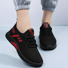 Women's Mesh Sneakers Lace Up Running Shoes Casual Footwear