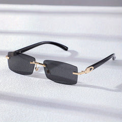 Gradient UV400 Rimless Sunglasses for Women Men