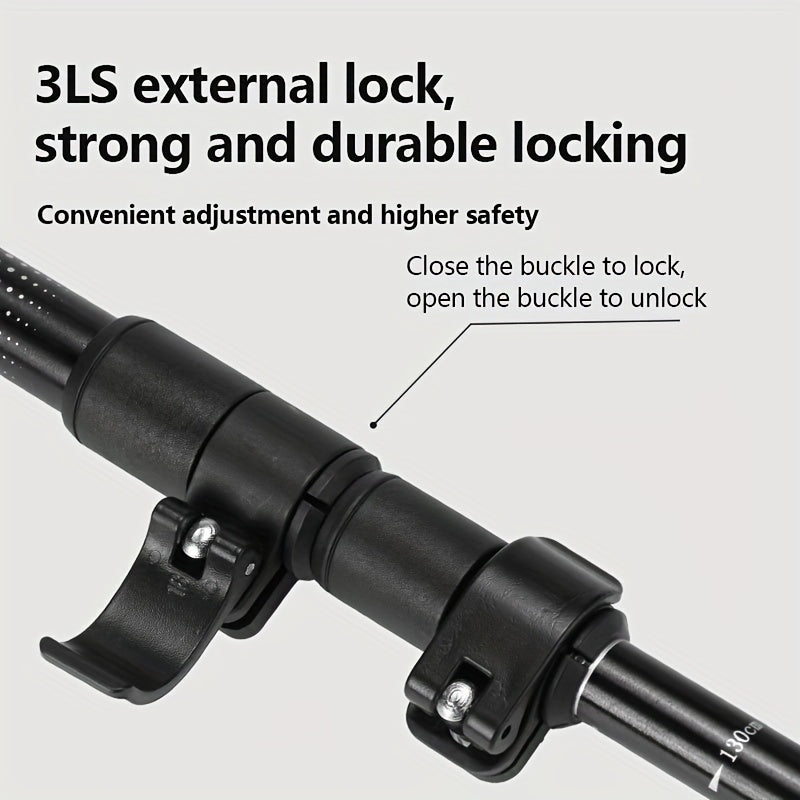 Telescopic Trekking Stick Aluminum Outdoor Hiking Climbing Travel