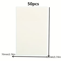 50PCS Transparent Sticky Notes Set Clear Self Stick Notes Waterproof Memo Pads