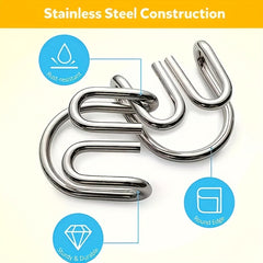 8pcs Metal Puzzle Game Interlocking Pieces Brain Tease