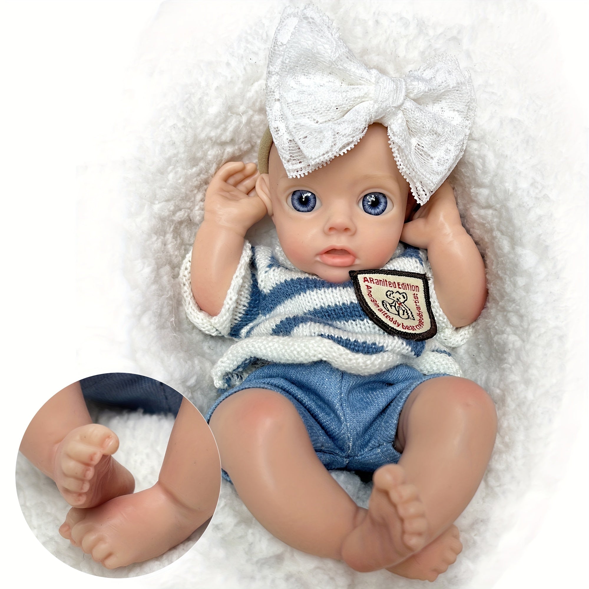 25cm Full Body Silicone Reborn Baby Dolls Painted Bebe Newborn Dolls Gift