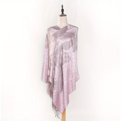 Vintage Paisley Jacquard Large Shawl Tassel Cape Women