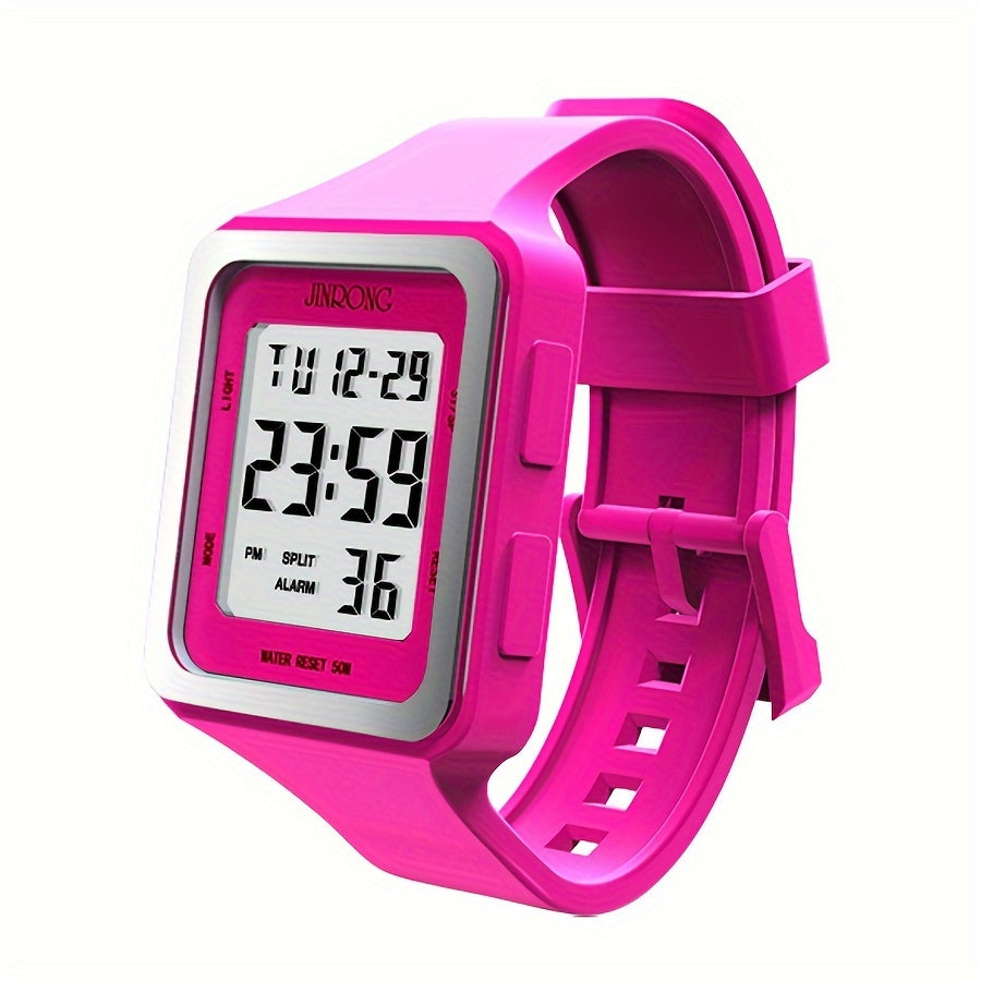Silicone Strap Sport Digital Wrist Watch Date Alarm Back Light