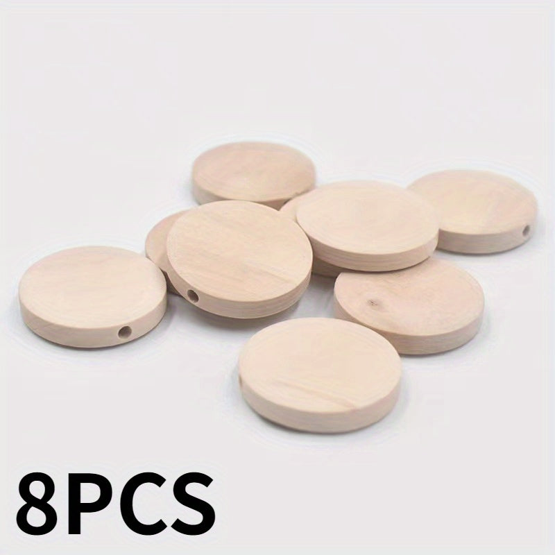8pcs Natural Wood Round Wooden Discs for Earring Making