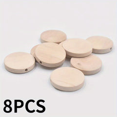 8pcs Natural Wood Round Wooden Discs for Earring Making