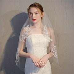 Lace Edge Bridal Wedding Veil 1 Tier Veil With Comb Wedding Accessories