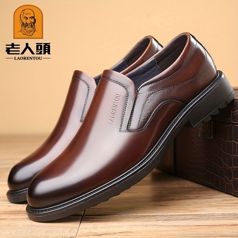 LAORENTOU Men's Leather Dress Shoes Lightweight Formal Shoes