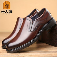 LAORENTOU Men's Leather Dress Shoes Lightweight Formal Shoes