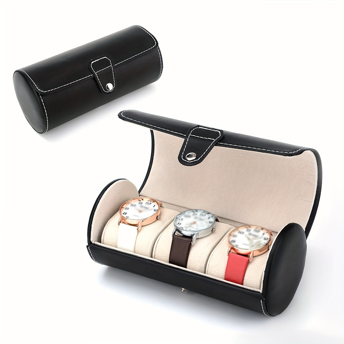 Portable Three-Cylinder Watch Bracelet Storage Box