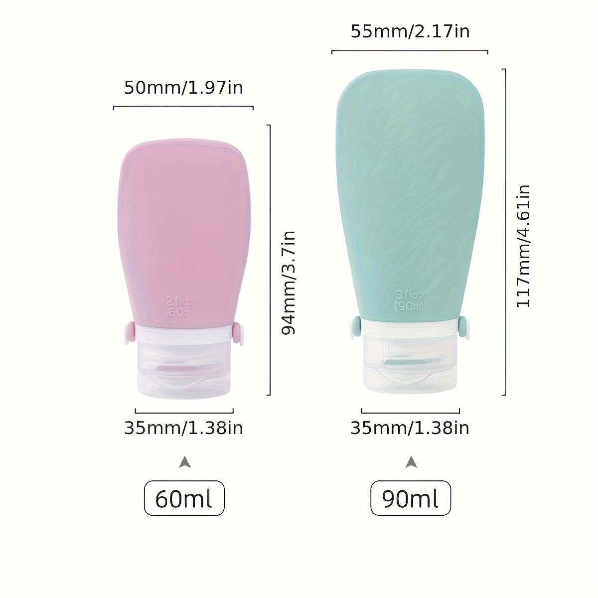 4PCS Silicone Travel Bottle Shower Gel Shampoo Empty Bottle Set