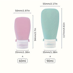 4PCS Silicone Travel Bottle Shower Gel Shampoo Empty Bottle Set