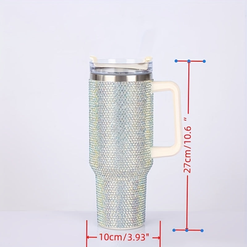 Crystal Tumbler with Handle 40oz Stainless Steel Rhinestone Stanleys Tumbler