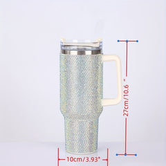 Crystal Tumbler with Handle 40oz Stainless Steel Rhinestone Stanleys Tumbler
