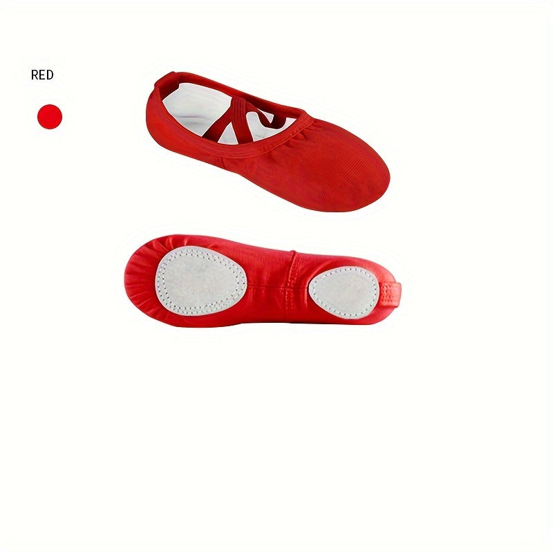 Girl's Solid Ballet Shoes Kids Dance Shoes Comfy Adjustable Sneakers