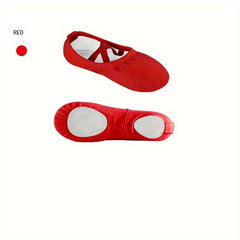 Girl's Solid Ballet Shoes Kids Dance Shoes Comfy Adjustable Sneakers