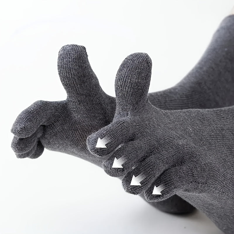 Breathable Moisture Wicking Five Finger Socks Comfortable Solid Short Socks