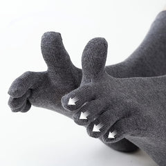 Breathable Moisture Wicking Five Finger Socks Comfortable Solid Short Socks