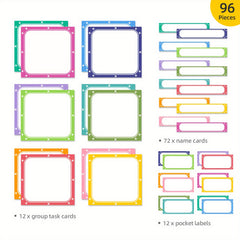 Small Group Management Pocket Chart for Classroom with 96 Cards