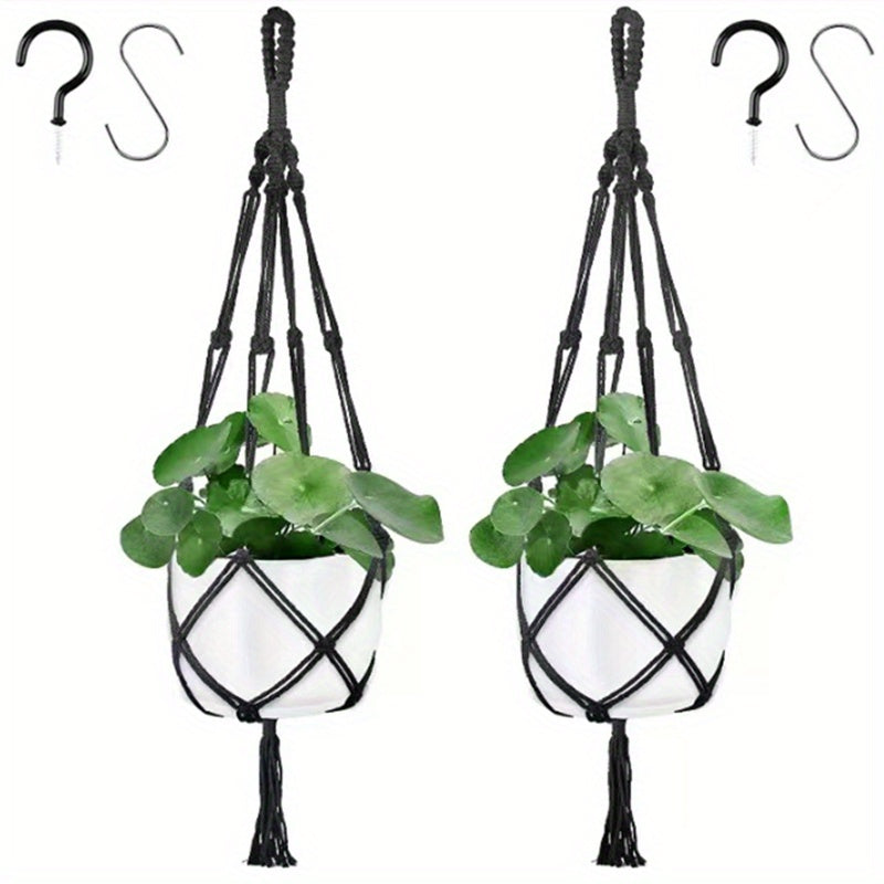 2pcs Macrame Plant Hanger Indoor Hanging Planter Basket