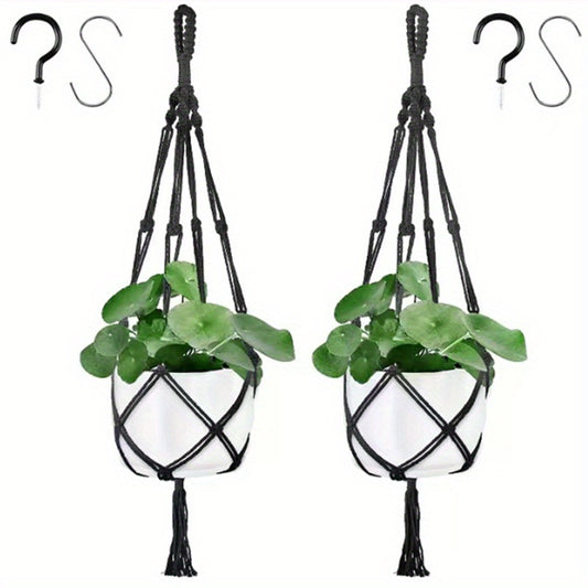 2pcs Macrame Plant Hanger Indoor Hanging Planter Basket