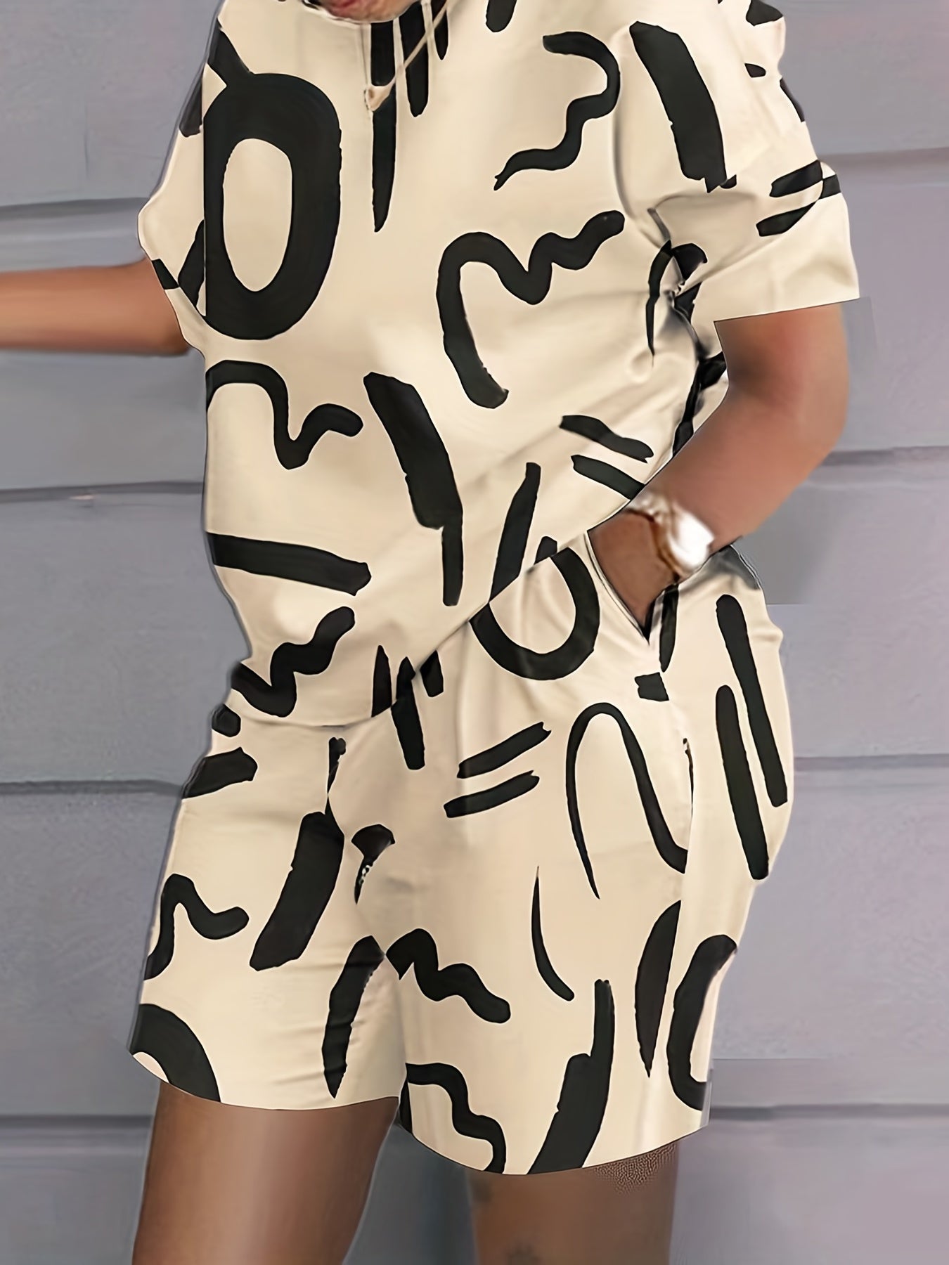 Women's Splash Print Top & Shorts Set