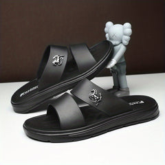 Men's Double Band Slide Sandals Casual Non Slip Shoes Open Toe Shoes