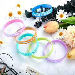 6pcs Inspirational Religious Silicone Bracelets - Perfect for Christ