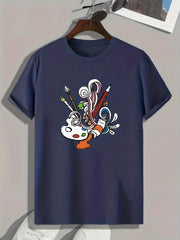Paintbrush And Palette Print Men's Graphic T-shirt