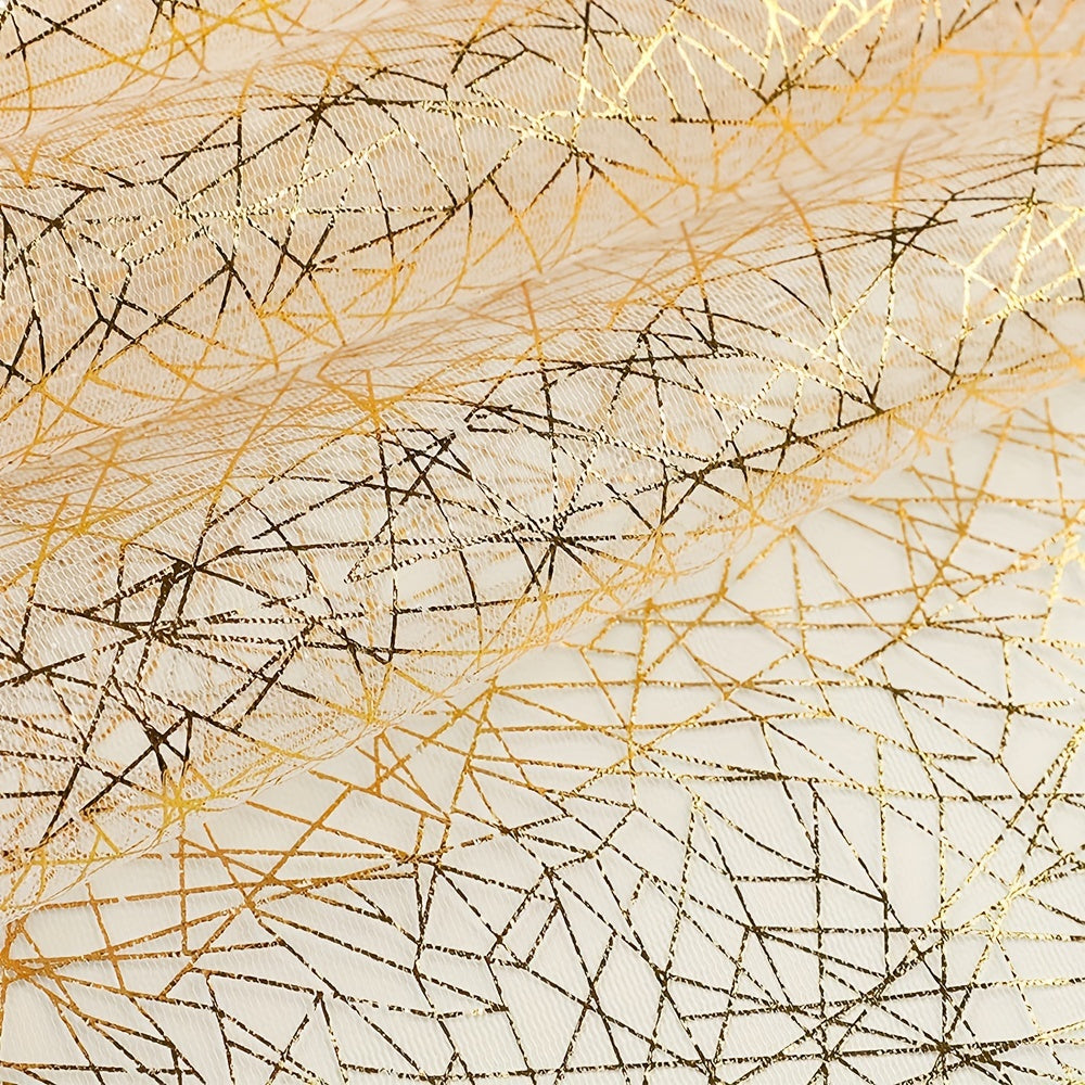 Golden Metallic Linen Table Runner for Wedding Parties