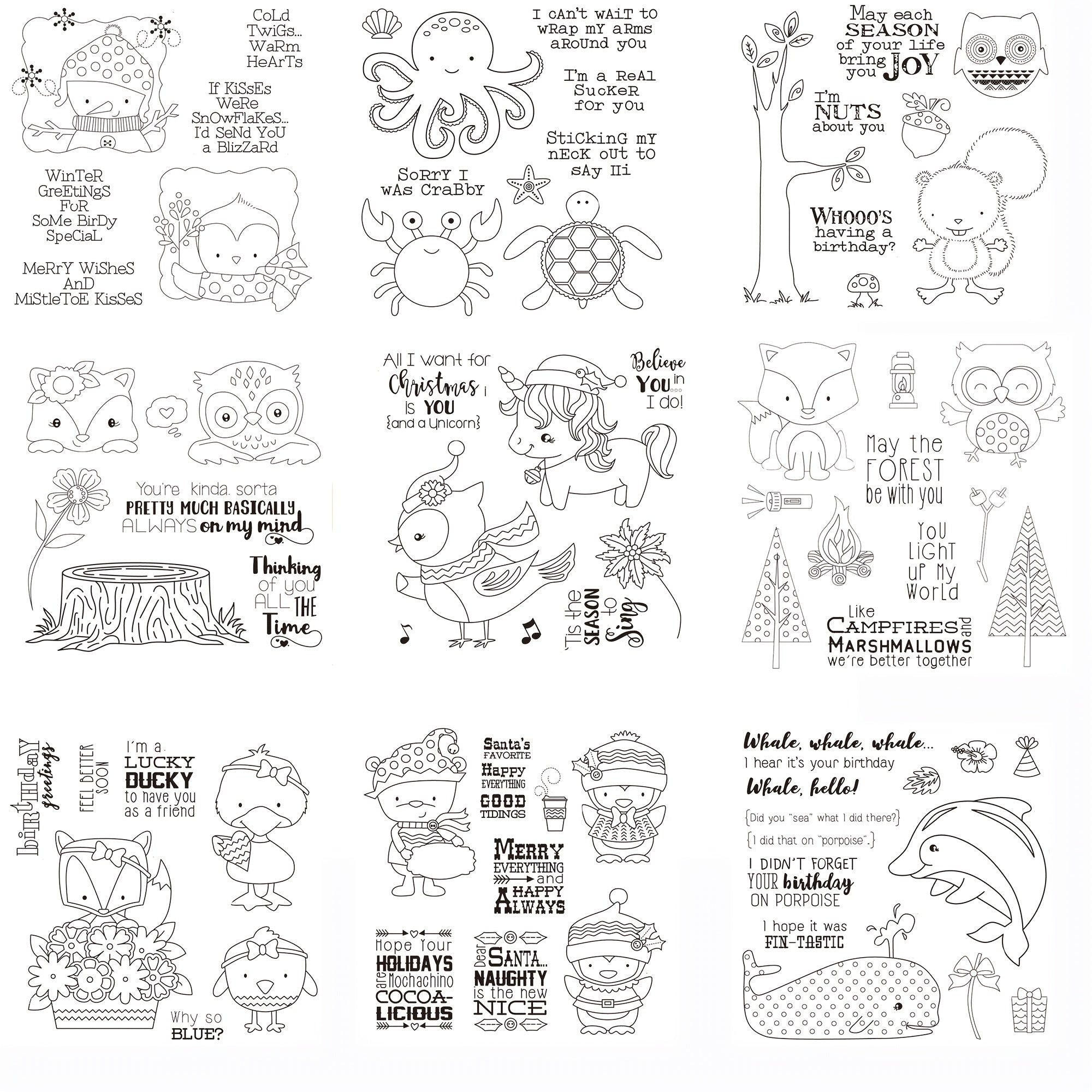 Cartoon Animals Clear Stamp for DIY Scrapbooking Card Making