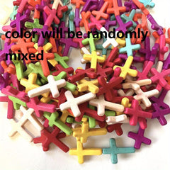 12pcs Turquoise Big Cross Beads 25 35mm