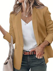 Shawl Collar Open Front Blazer Long Sleeve For Office Women