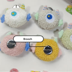 Cute Plush Monster Brooch for Girls