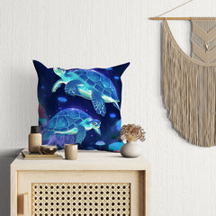 Noctilucent Turtle Pillowcase for Home Decoration 17.7 x 17.7