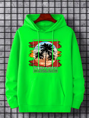 Men's Palm Tree Graphic Hoodie Drawstring Hooded Sweatshirt