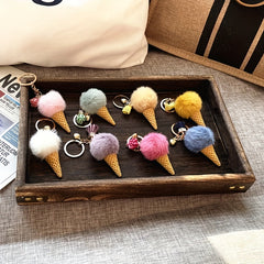 Cute Ice Cream Keychain Plush Toy