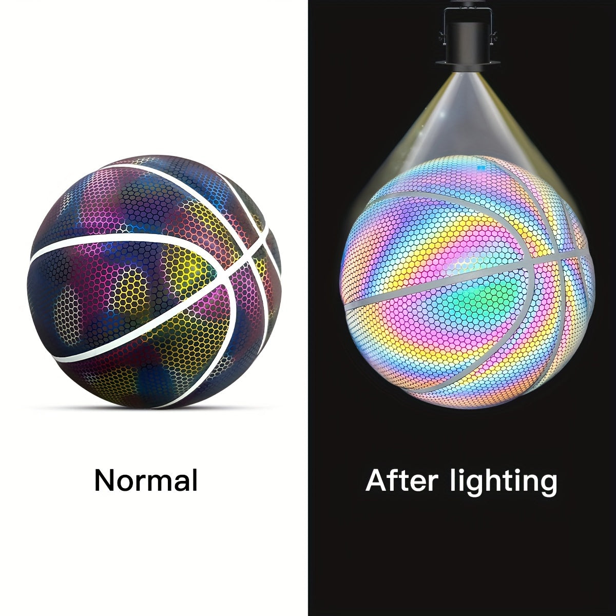 Reflective Basketball - Indoor/Outdoor Use - Number 7 - PU Material