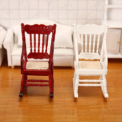 1/12 Wooden Mini Dollhouse Rocking Chair Toy DIY Accessory