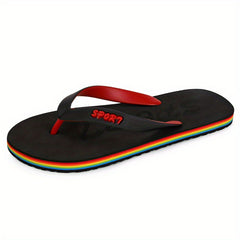 Men's Striped Flip Flops Lightweight Thong Sandals