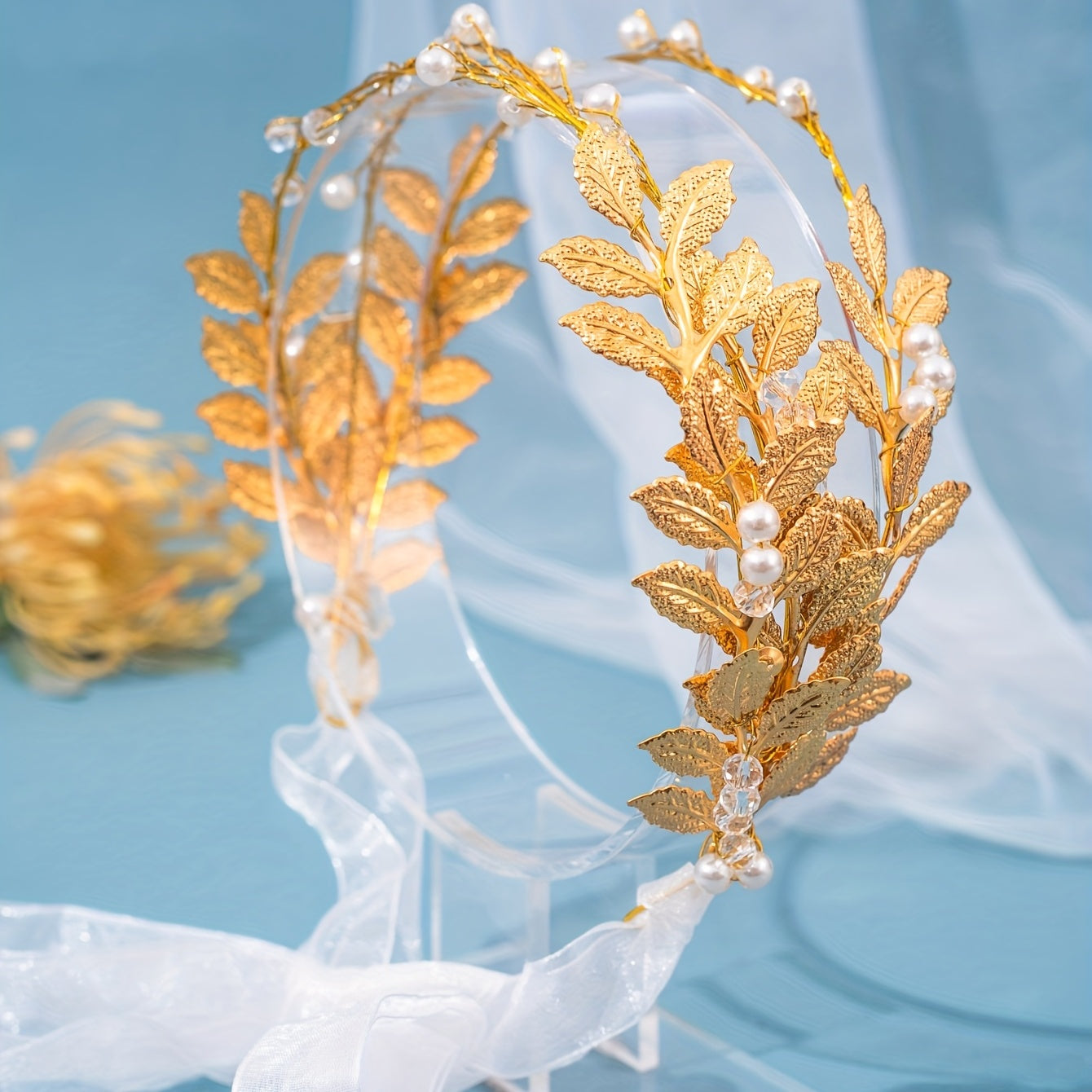 Golden Leaf Hairband Bridal Headdress Wedding Dress Accessories